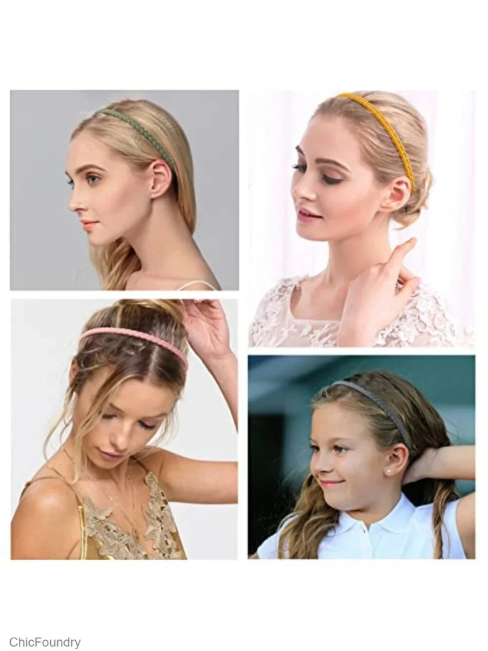 12 Pack Thin Plastic Headbands for Women Girls with Teeth, Non Slip Hair